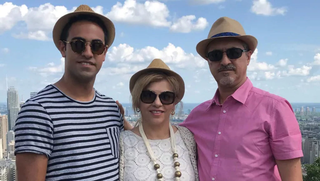 Farzad Alavi, right, with his son Amirali and wife, Neda Sadighi. Alavi was denied entry to the U.S. on Jan. 10, two days after losing his wife in the Ukrainian plane crash in Tehran