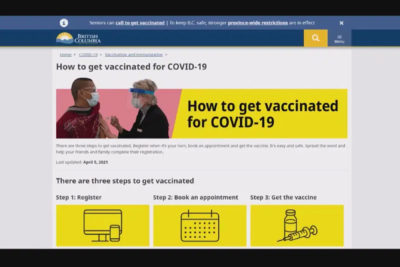 سیستم جدید نوبت دهی آنلاین واکسن کووید۱۹ در استان بریتیش کلمبیا راه اندازی شد