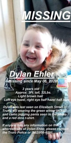 نوااسکوشیا : 15 هزار دلار پاداش برای یابنده دیلِن اهلِر Dylan Ehler کوچولو