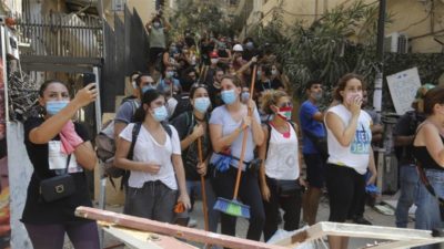 اعتراض به انفجار مهیب بندر بیروت 
