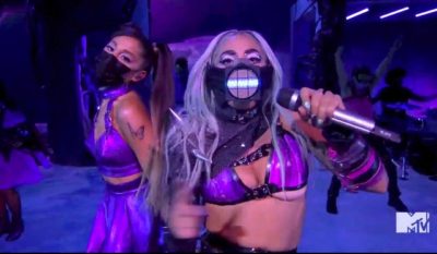Lady Gaga and Ariana Grande performed on stage together-AP