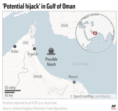 کشتی تجاری با پرچم پاناما در آب‌های امارات ربوده شد