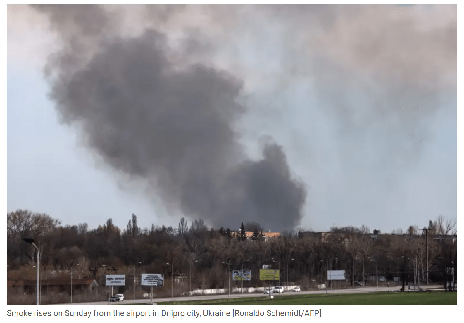 تخریب یکی از بزرگتری فرودگاه‌های اوکراین
