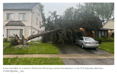 طوفان شدید در جنوب انتاریو باعث کشته شدن یک زن در برمپتون شد