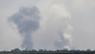 تصویر از انفجارها در پایگاه روسیه در شبه جزیره کریمه نشان از احتمال حمله اوکراین است