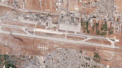 تصویر از حمله هوایی اسرائیل به فرودگاه حلب در سوریه باعث ایجاد خسارت و تعطیلی فرودگاه شد