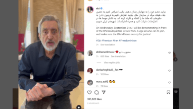 تصویر از خواننده سرشناس ایرانی برای اعتراض به نیویورک می‌رود