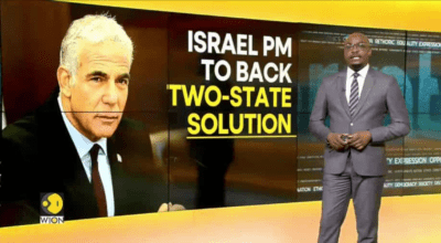 یائیر لاپید به عنوان اولین رهبر اسرائیلی از راه حل دو کشوری با فلسطینی ها حمایت کرد