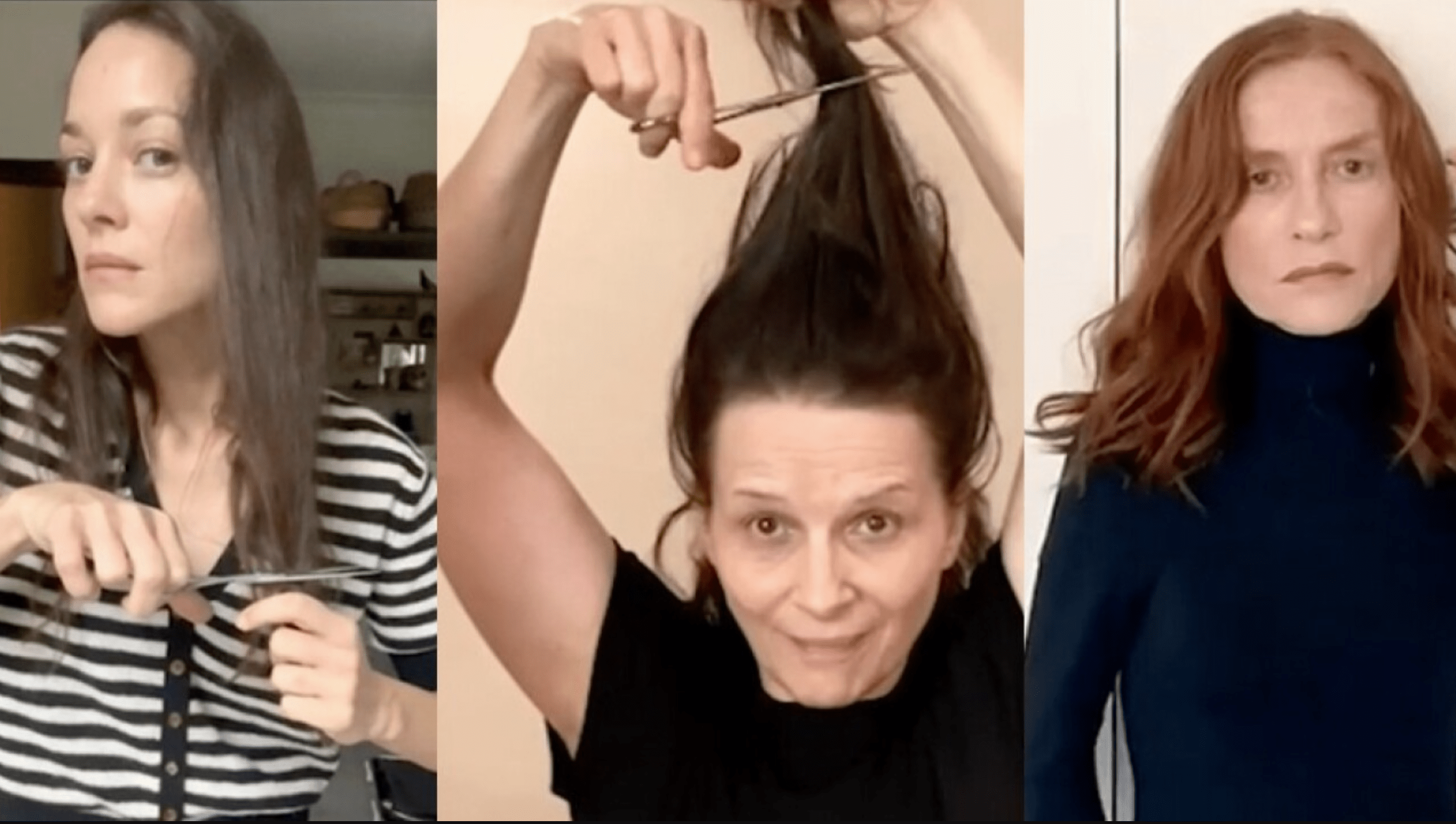 ژولیت بینوش و ماریون کوتیار در حمایت از معترضان ایرانی موهای خود را بریدند