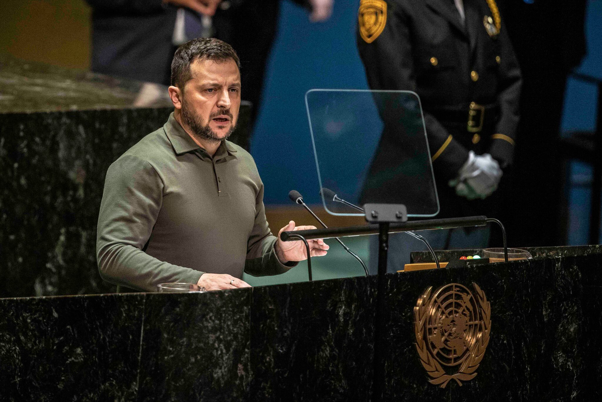 ولودیمیر زلنسکی در سازمان ملل در رابطه با پیامدهای جهانی تجاوز روسیه هشدار داد