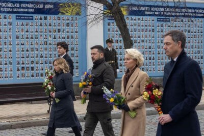 فون در لاین و دیگر رهبران غربی در سفر سالگرد تهاجم روسیه به کیف، قول حمایت از اوکراین را دادند