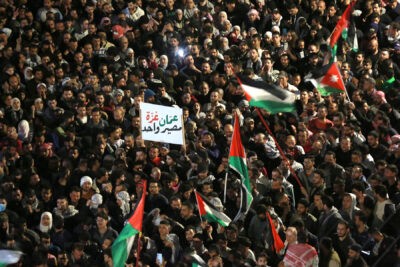 هزاران نفر در پایتخت اردن به جنگ اسرائیل در غزه اعتراض کردند
