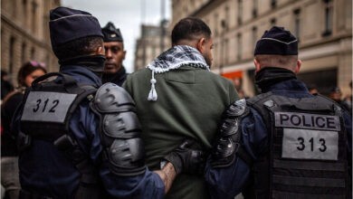 پلیس فرانسه با تظاهرات جنگ غزه در دانشگاه سوربن پاریس برخورد کرد